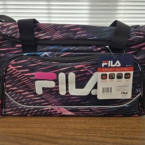 Fila Black and Pink Sport Duffel Bag **NEW**
